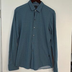 Boss by Hugo Boss men’s Blue Patterned Shirt